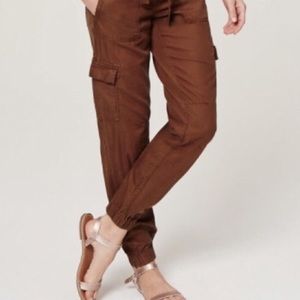 LOFT copper brown cargo joggers
